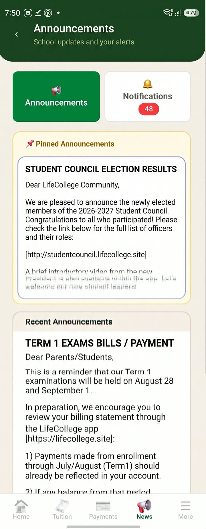 Announcements