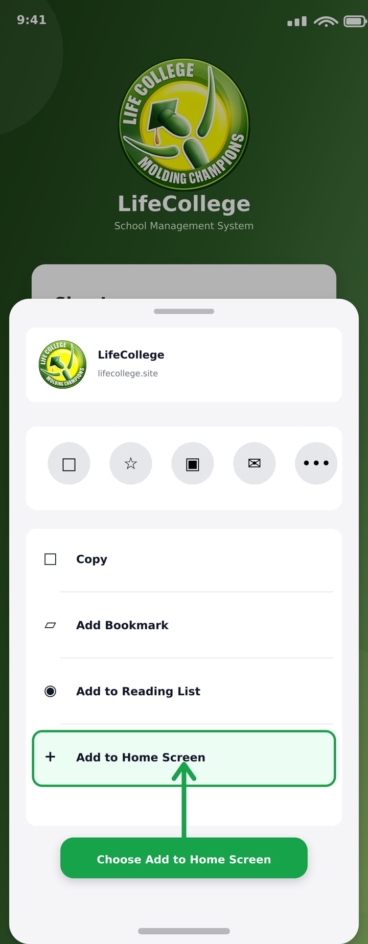 iPhone: Add to Home Screen